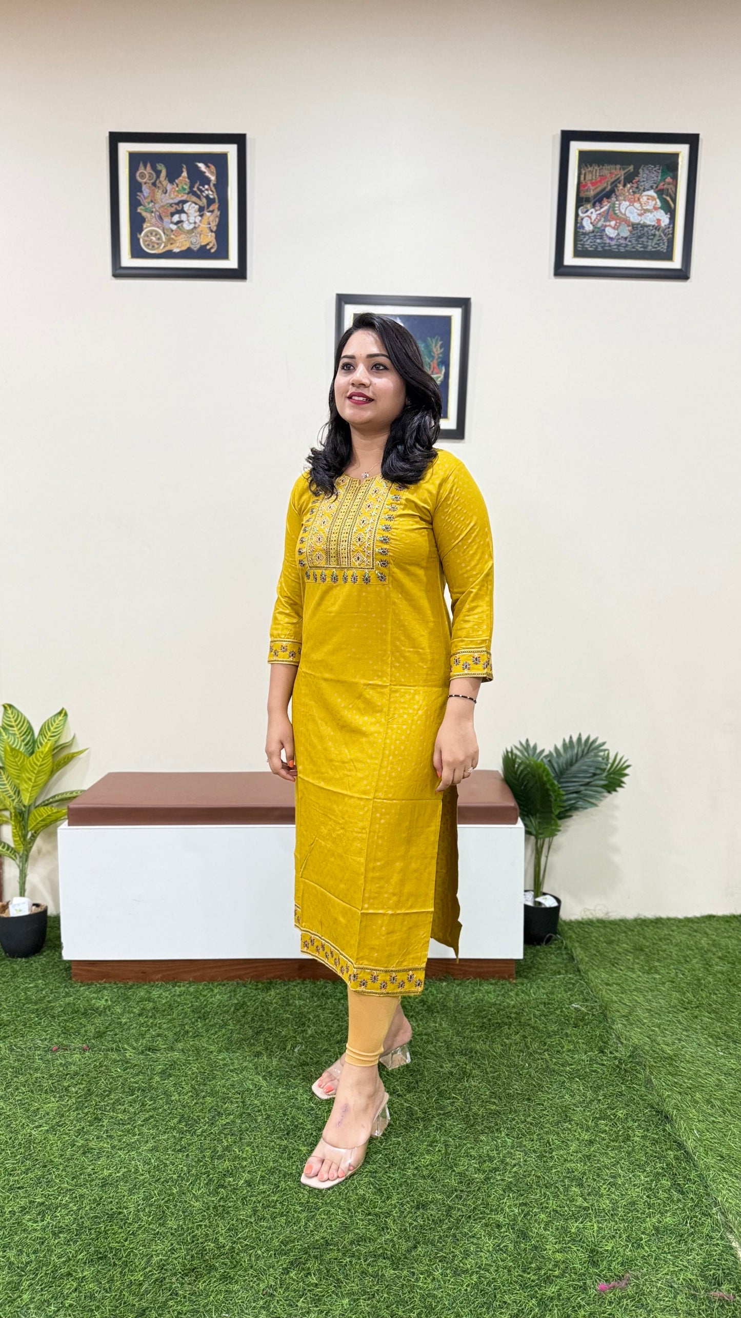 Solid Rayon Kurti Collection for Women with Zari and Thread Embroidery – M to 4XL
