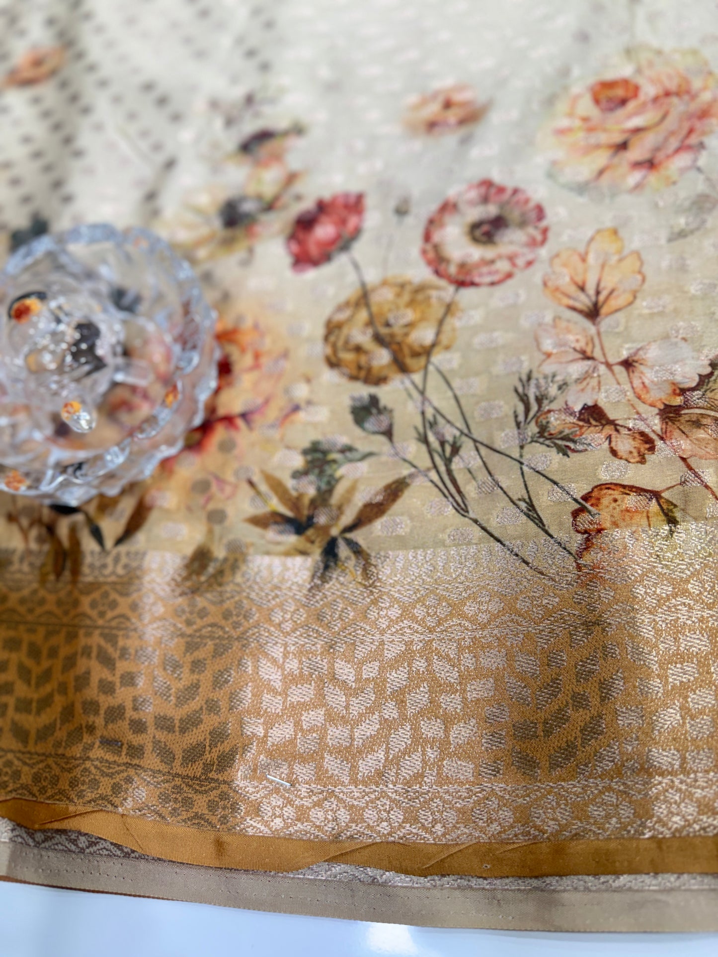 Georgette Silk Butti Saree with Rich Printed Pallu