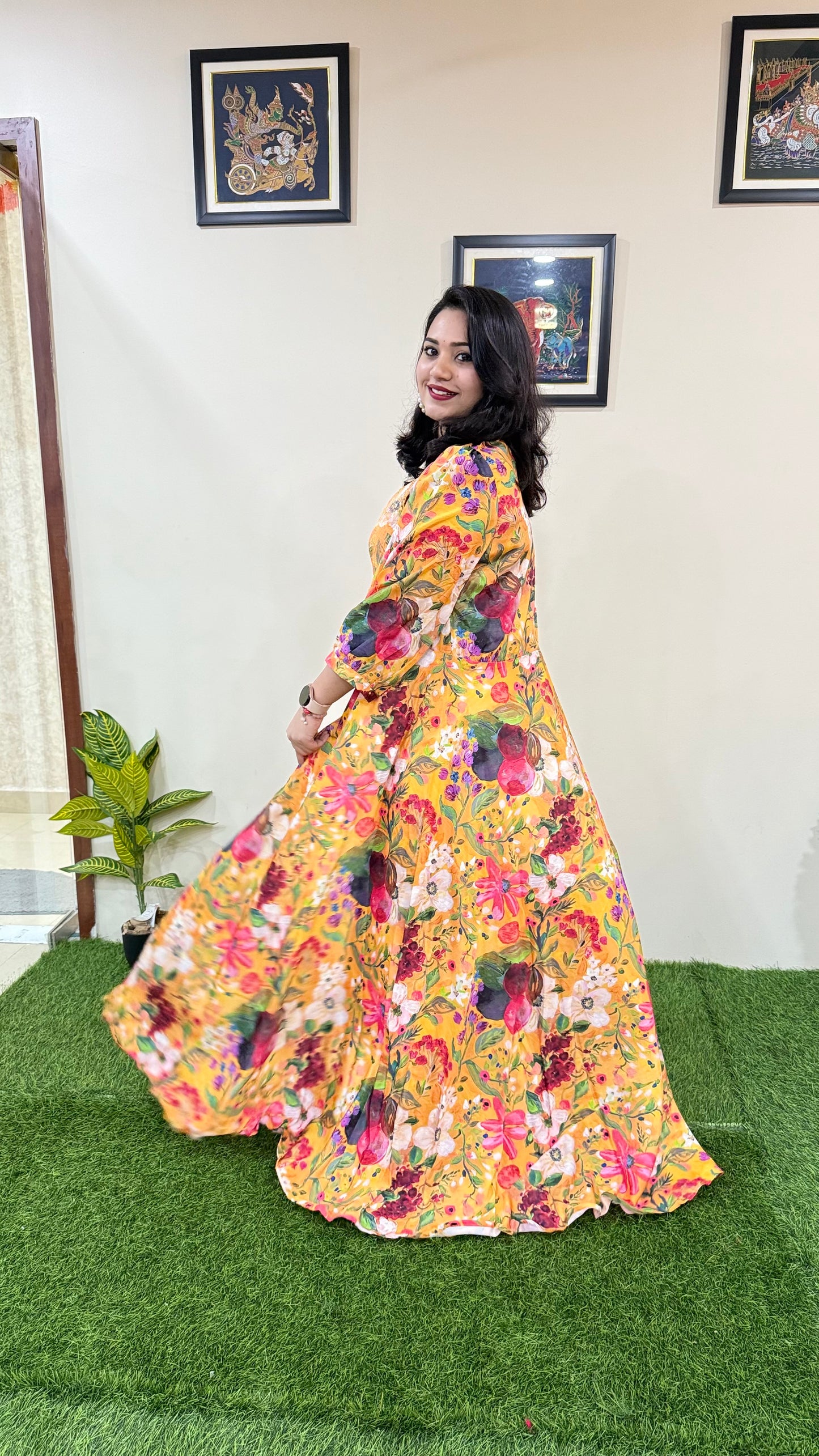 French Crepe Silk 4-Piece Embroidered Ethnic Set for Women – Free Size Stitched Outfit