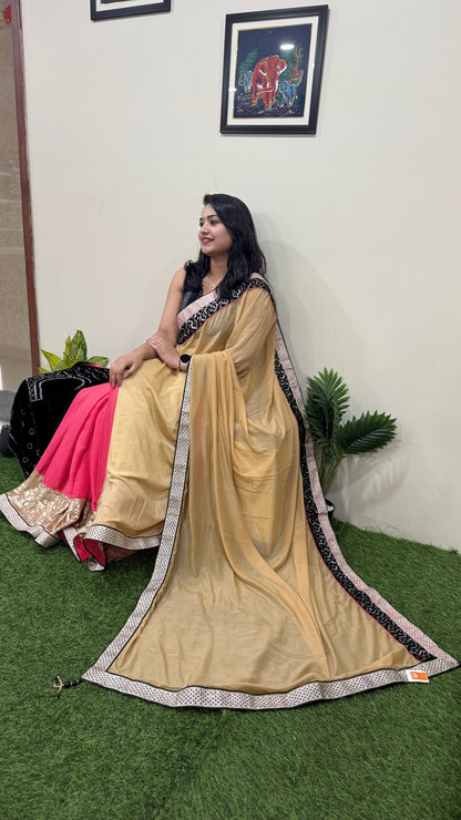 Fancy Fabric Saree with Matching Blouse – Festive Ethnic Wear for Women