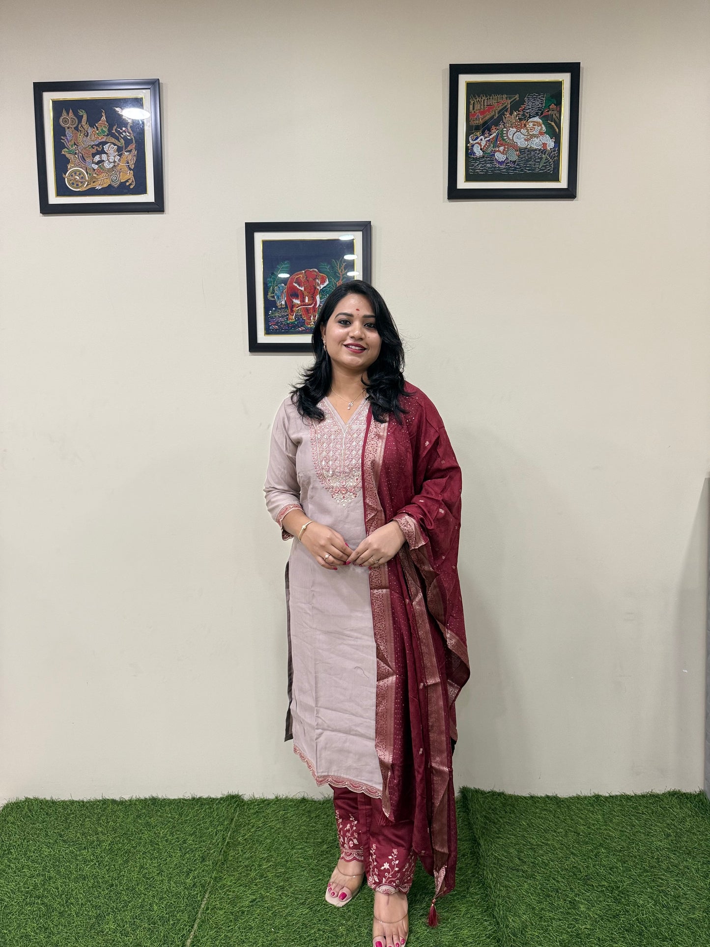 Viscose Embroidered 3-Piece Suit Set with Jacquard Dupatta – XL to 3XL