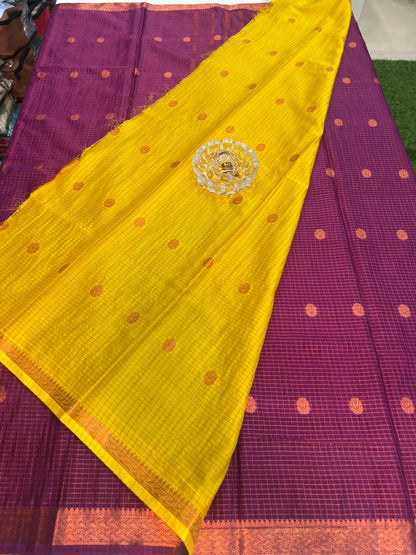Mangalagiri Semi Pattu Saree with Blouse Piece for Women