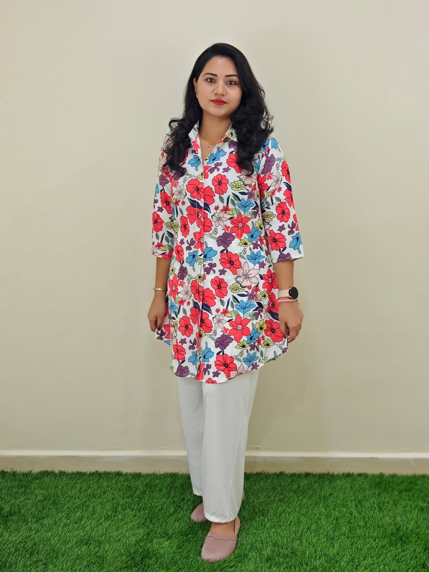 Printed Rayon Short Kurti with Stretchable Lycra Plazzo Set for Women – Digital Print, M to XXL