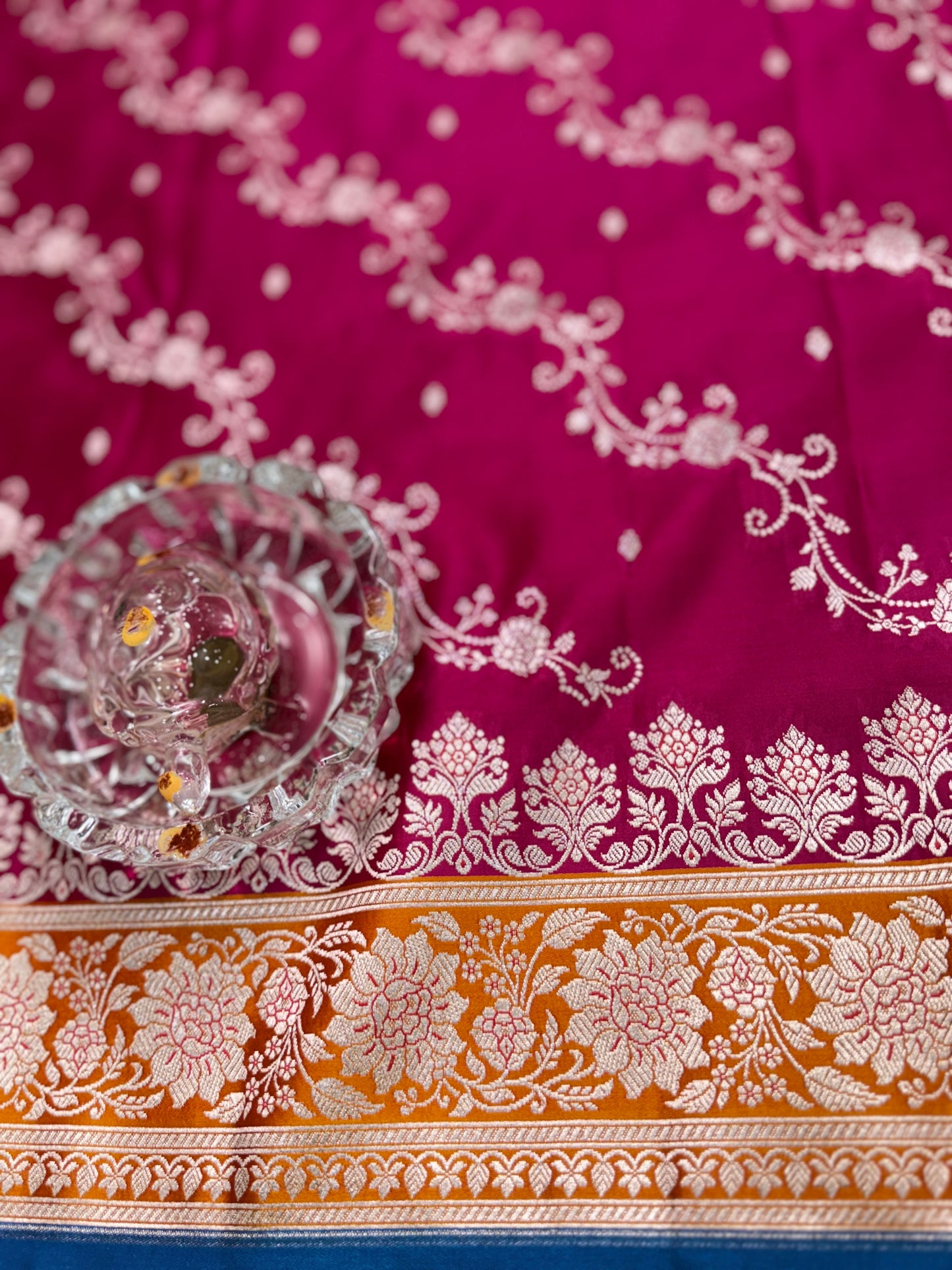 Mashru Katan Silk Saree with Zari Weaving Border and Blouse – Festive Wear for Women