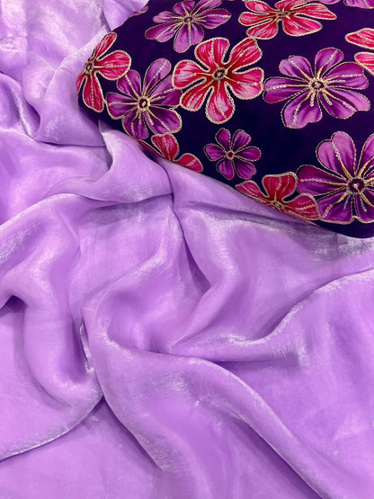 Space Soft Silk Saree with Digital Print Viscose Blouse – Elegant Festive and Party Wear Saree for Women