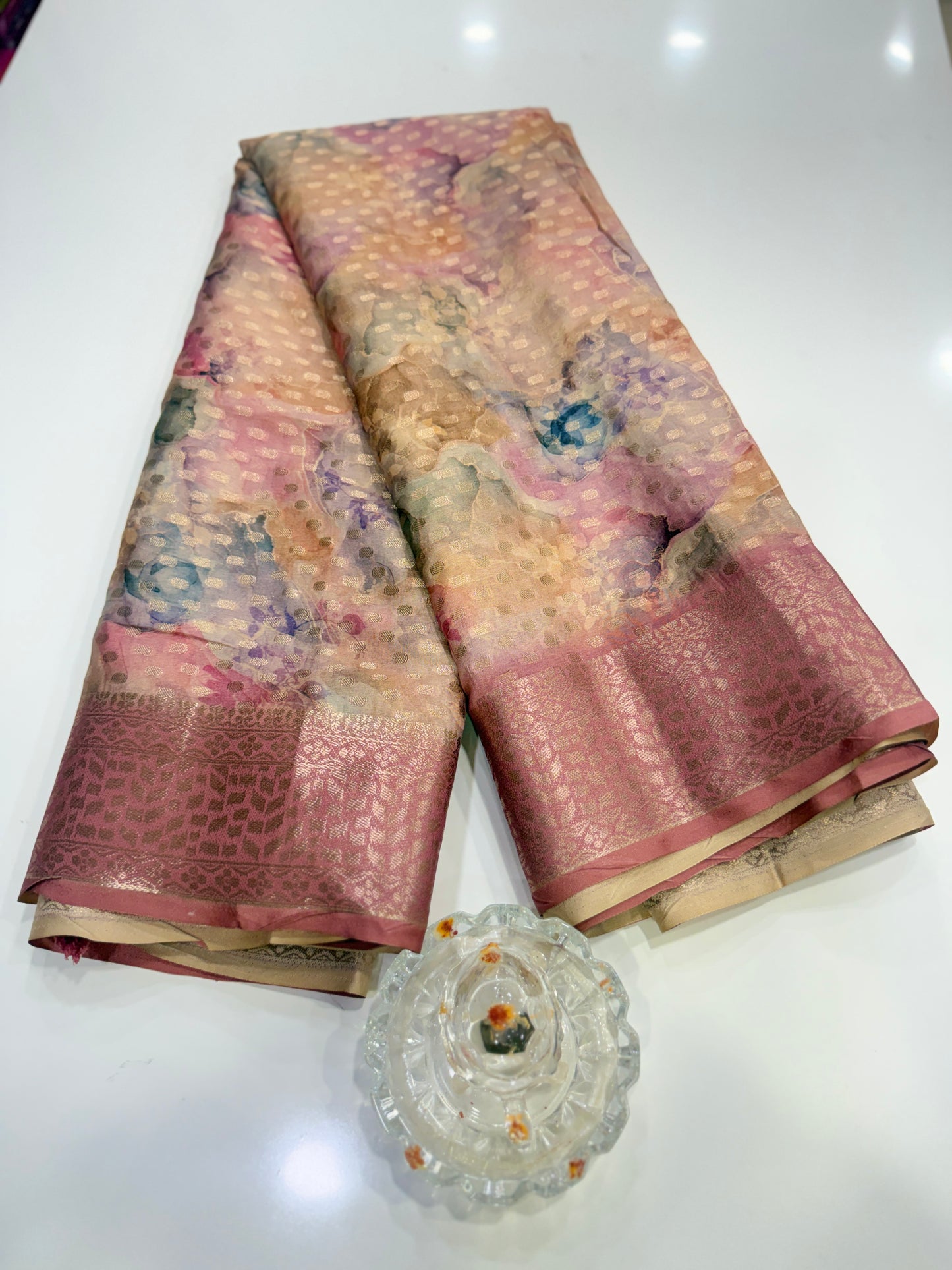 Georgette Silk Butti Saree with Rich Printed Pallu