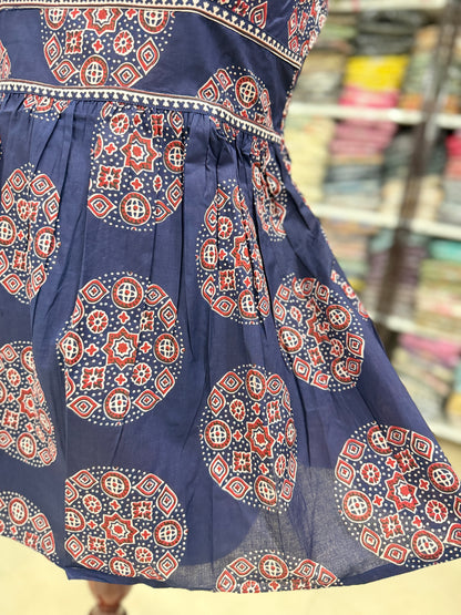 Women’s cotton 60x60 printed strappy mini dress / short tunic, M–3XL