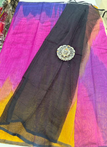 Ikat Kotki Cotton Silk Saree for Women with Matching Blouse Piece – Handwoven Traditional Design