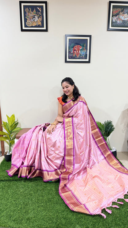 Cotton Silk Saree with Jacquard Border and Rich Pallu – With Contrast Blouse Piece for Women