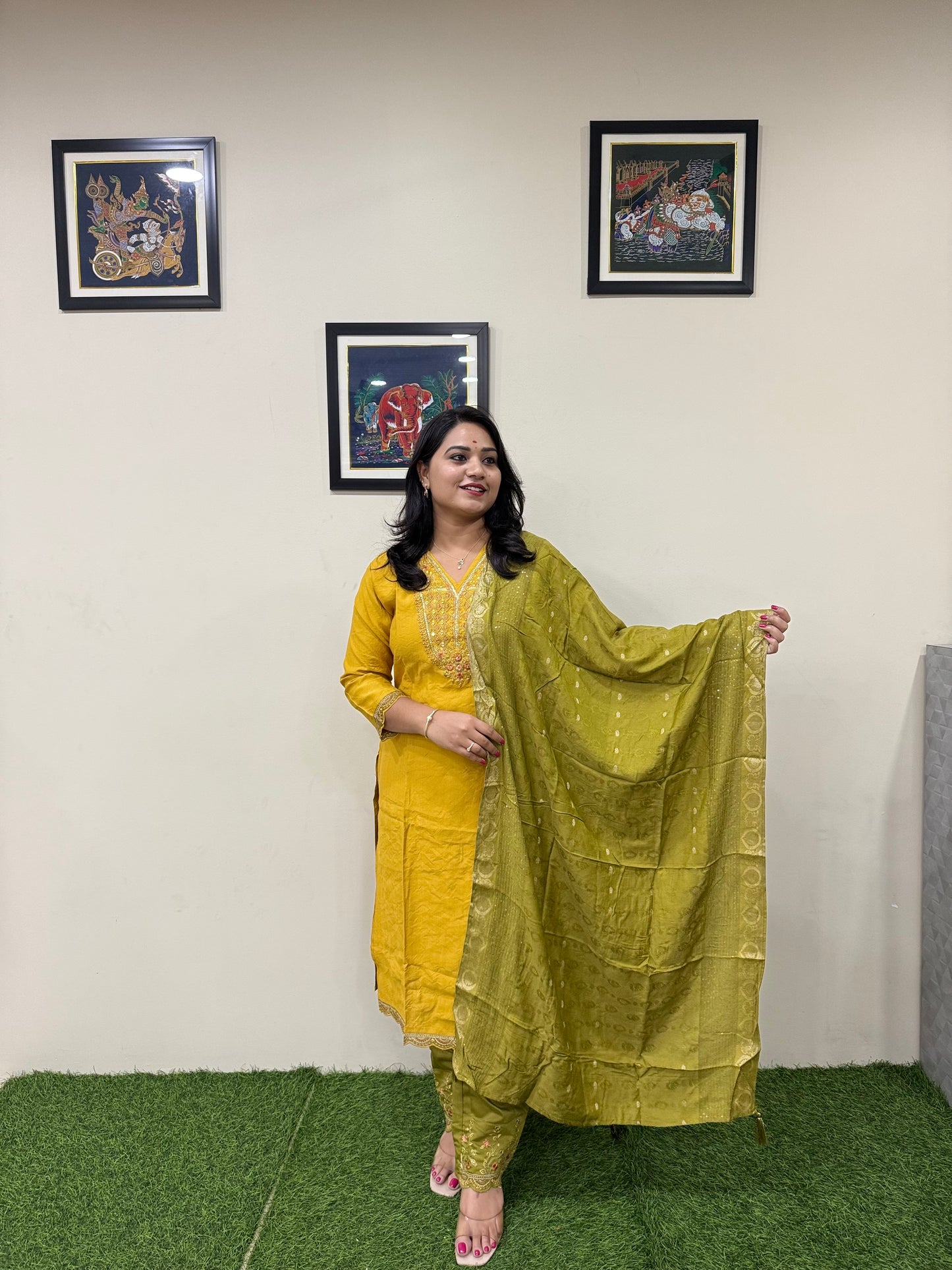 Viscose Embroidered 3-Piece Suit Set with Jacquard Dupatta – XL to 3XL