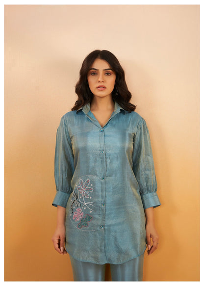 Women's Viscose Silk Co-ord Set with Elegant Work