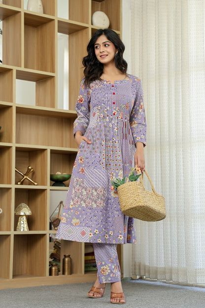 Premium Cotton Kurta Pant Set for Women with Elegant Detailing Work