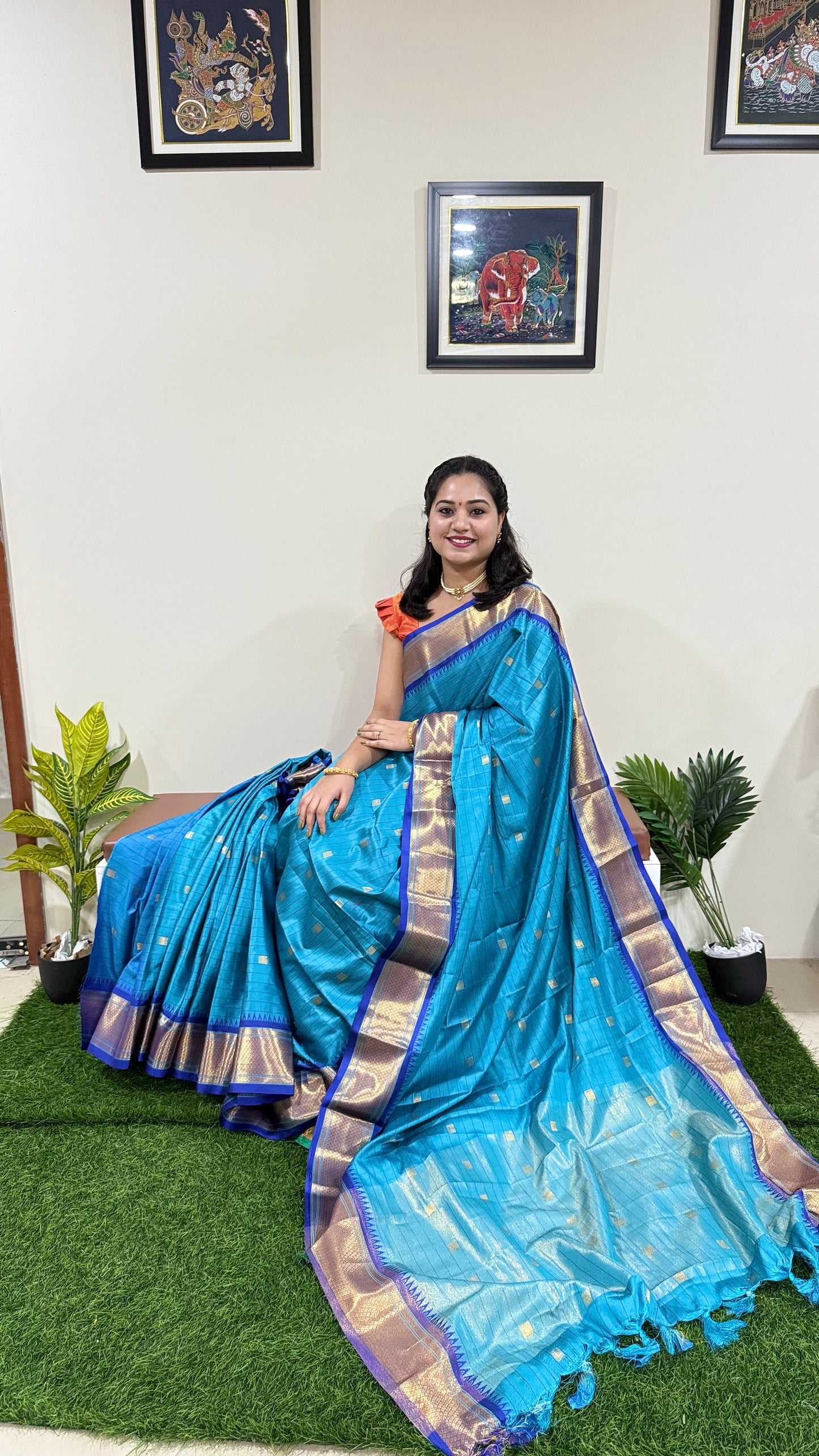 Cotton Silk Saree with Jacquard Border and Rich Pallu – With Contrast Blouse Piece for Women
