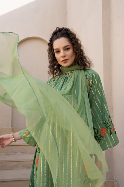 Pure Cotton Embroidered Kurta Pant Dupatta Set for Women