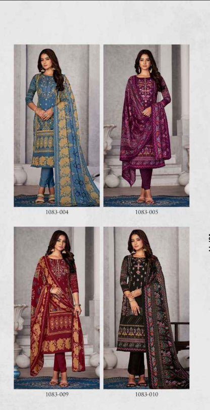 Soft Cotton Embroidered Suit Set with Swarovski Work and Mal Mal Dupatta for Women