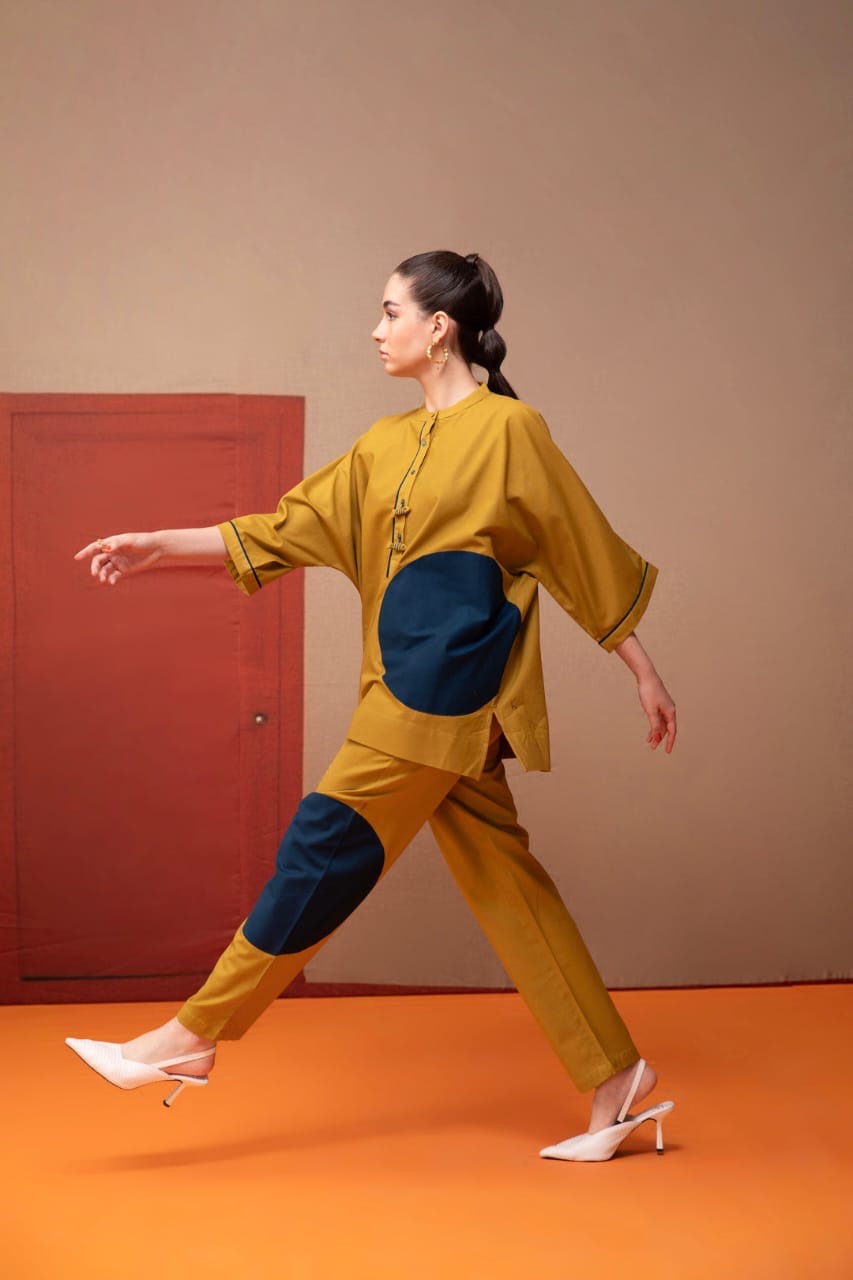 Cotton Applique Co-Ord Set for Women with Fish Button Detailing – Artistic Ethnic Wear (M to XXL)