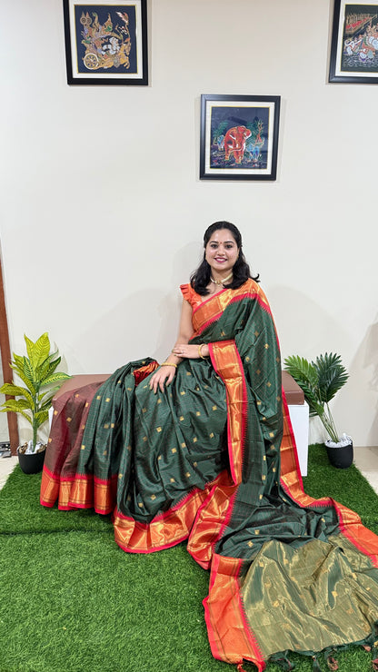 Cotton Silk Saree with Jacquard Border and Rich Pallu – With Contrast Blouse Piece for Women