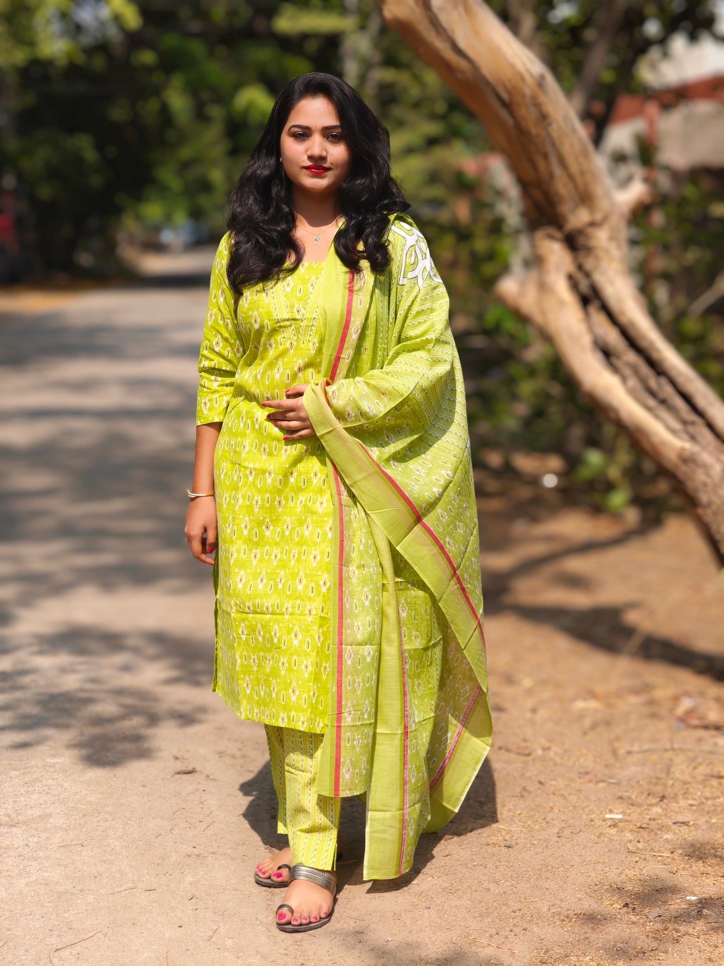 Premium Cotton Floral Kurta Pant Dupatta Suit Set for Women – Sizes M to 3XL