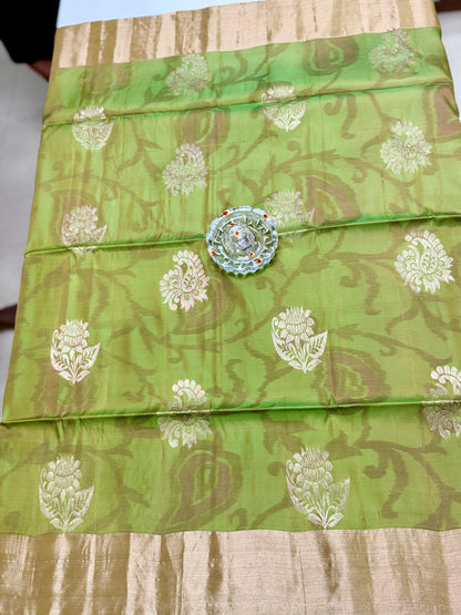 Pochampalli Printed Silk Saree with Satin Border and Blouse – Powerloom Weave for Women