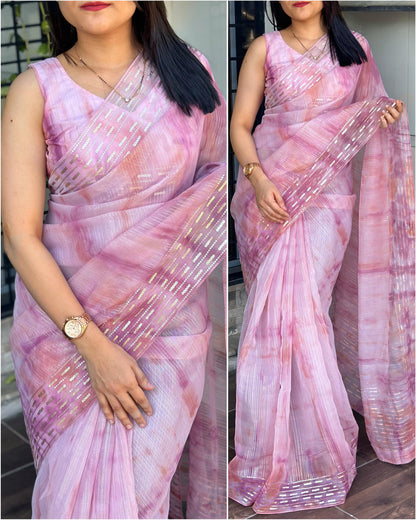 Pastel Bliss Pure Organza Sarees