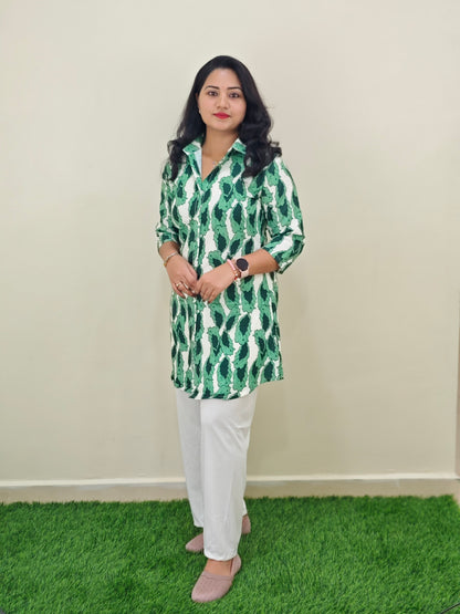 Printed Rayon Short Kurti with Stretchable Lycra Plazzo Set for Women – Digital Print, M to XXL