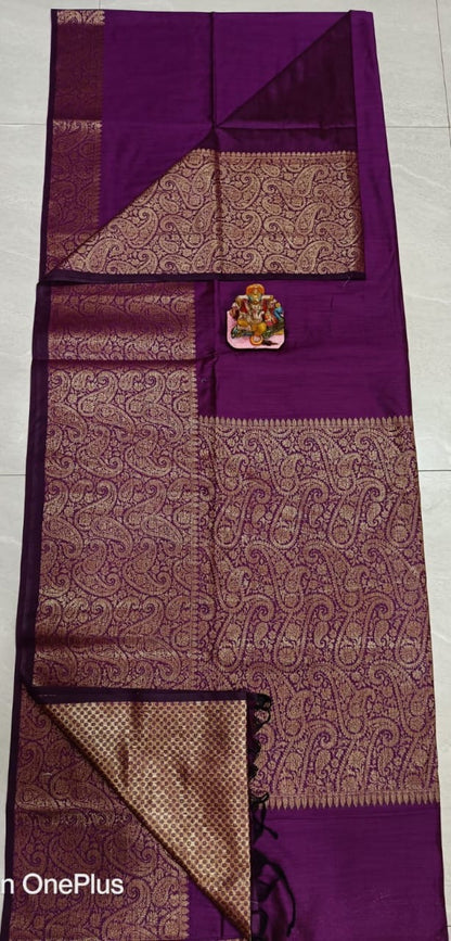 Pure Muga Cotton Mohapar Saree with Brocade Blouse Piece for Women – Soft Draping Fabric