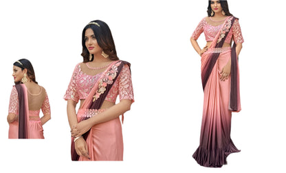 fancy ready to wear saree with unstitched net blouse Mani’s Ready to Wear
