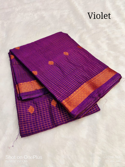 Mangalagiri Semi Pattu Saree with Blouse Piece for Women