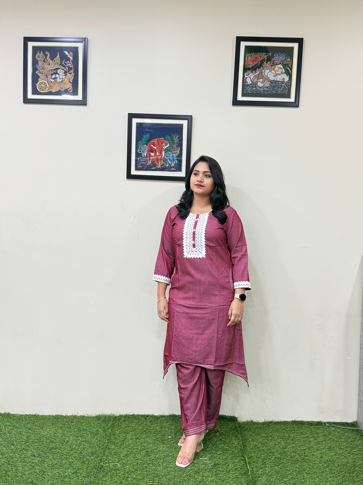 Premium Fancy Denim Co-Ord Set for Women with Thread Work – Fish-Cut Top and Pocket Pant