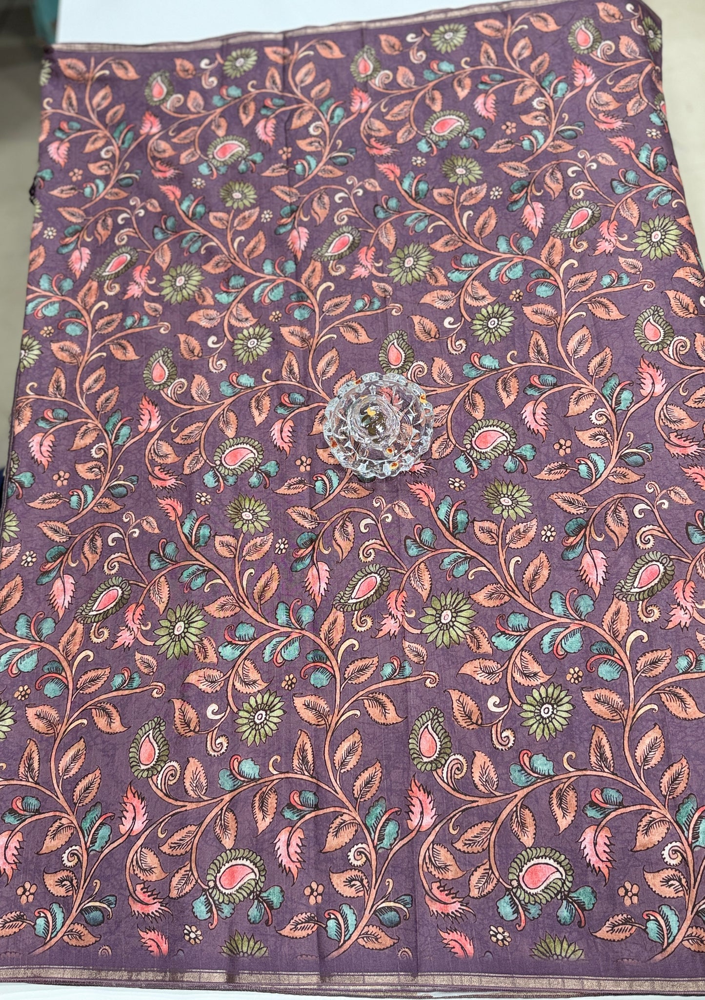 Kota Silk Printed Saree with Floral Design and Contrast Pallu for Women