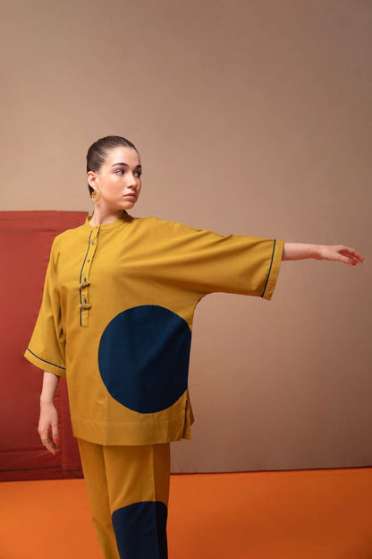 Cotton Applique Co-Ord Set for Women with Fish Button Detailing – Artistic Ethnic Wear (M to XXL)