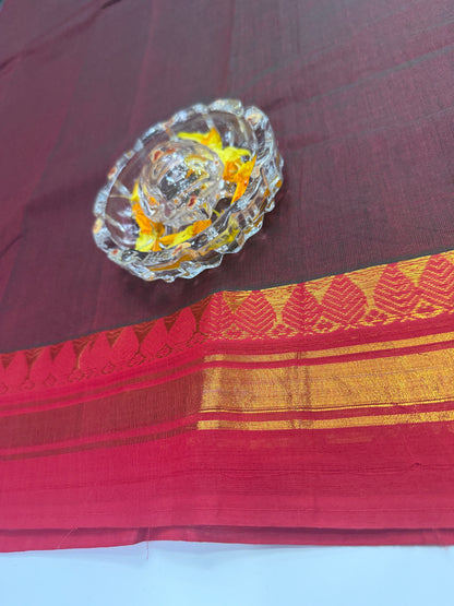 Chettinad Pure Cotton Saree with Zari Border – 80 Count, 20 Colours, 5.5m Length