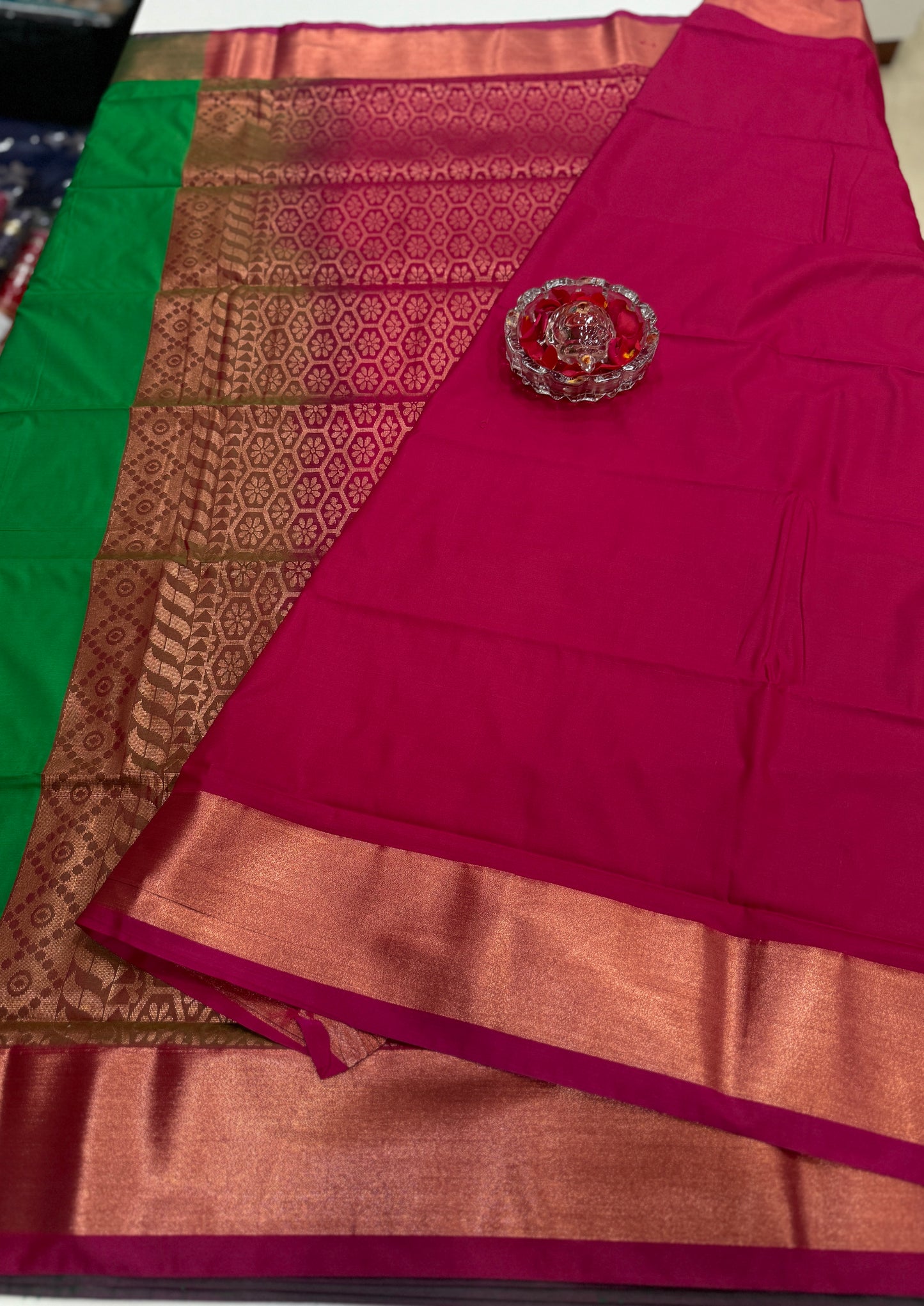 Kanchi Soft Silk Saree with Zari Weaving and Traditional Motifs – Wedding and Festive Wear