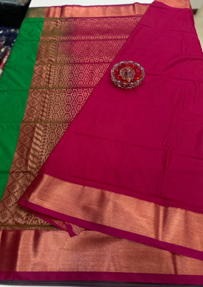 Kanchi Soft Silk Saree with Zari Weaving and Traditional Motifs – Wedding and Festive Wear