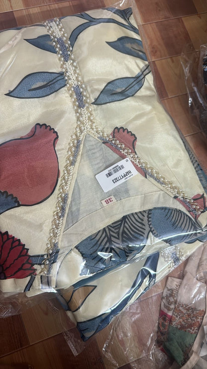 Pure Crepe Kurti Pant Dupatta Set for Women with Intricate Bits Work – Sizes 38 to 44