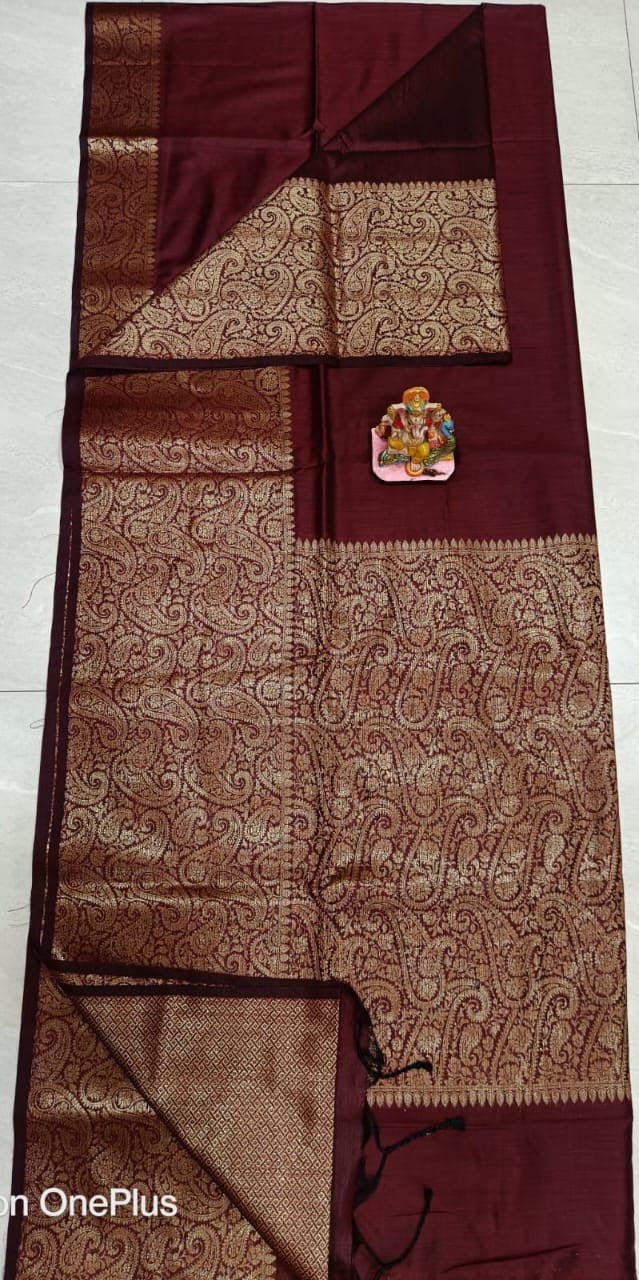 Pure Muga Cotton Mohapar Saree with Brocade Blouse Piece for Women – Soft Draping Fabric