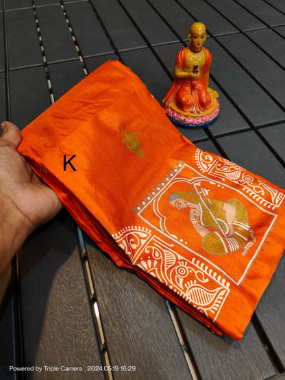 Semi Tussar Silk Saree with Matching Blouse Piece – Elegant Festive and Party Wear