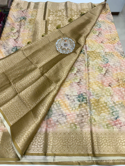 Georgette Silk Butti Saree with Rich Printed Pallu