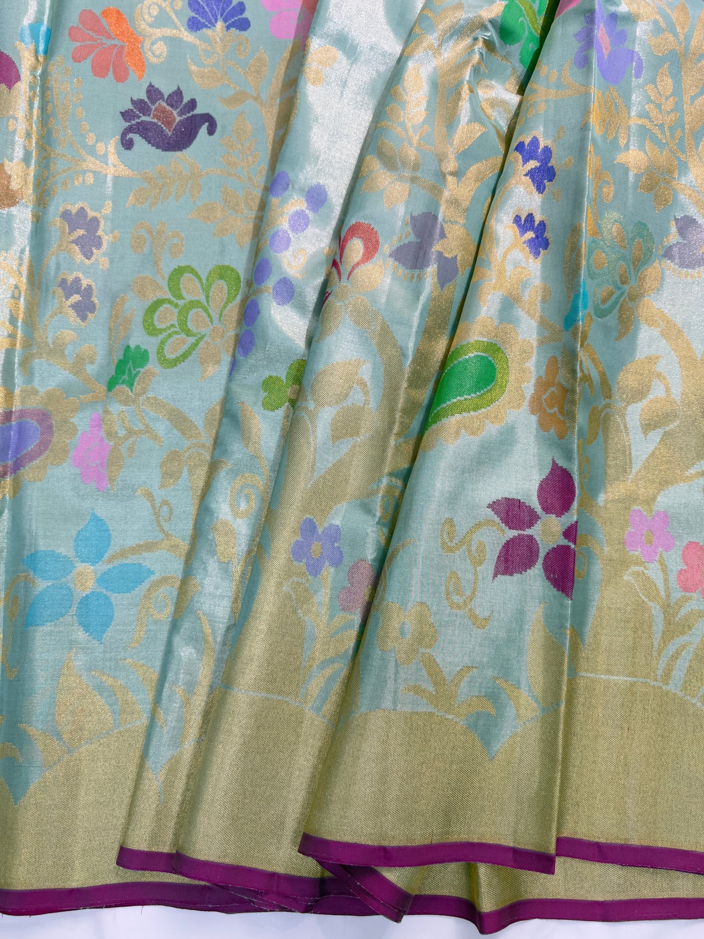 Handloom Kalamkari Pure Silk Saree with 2 Gram gold Zari Border – Women’s Wedding & Festive Wear