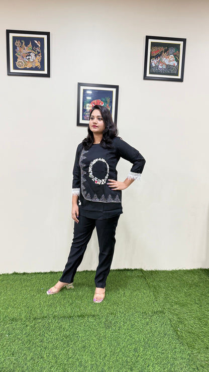 Women's Viscose Latex Co-ord Set in Trendy Solid Design – Sizes XL to 3XL