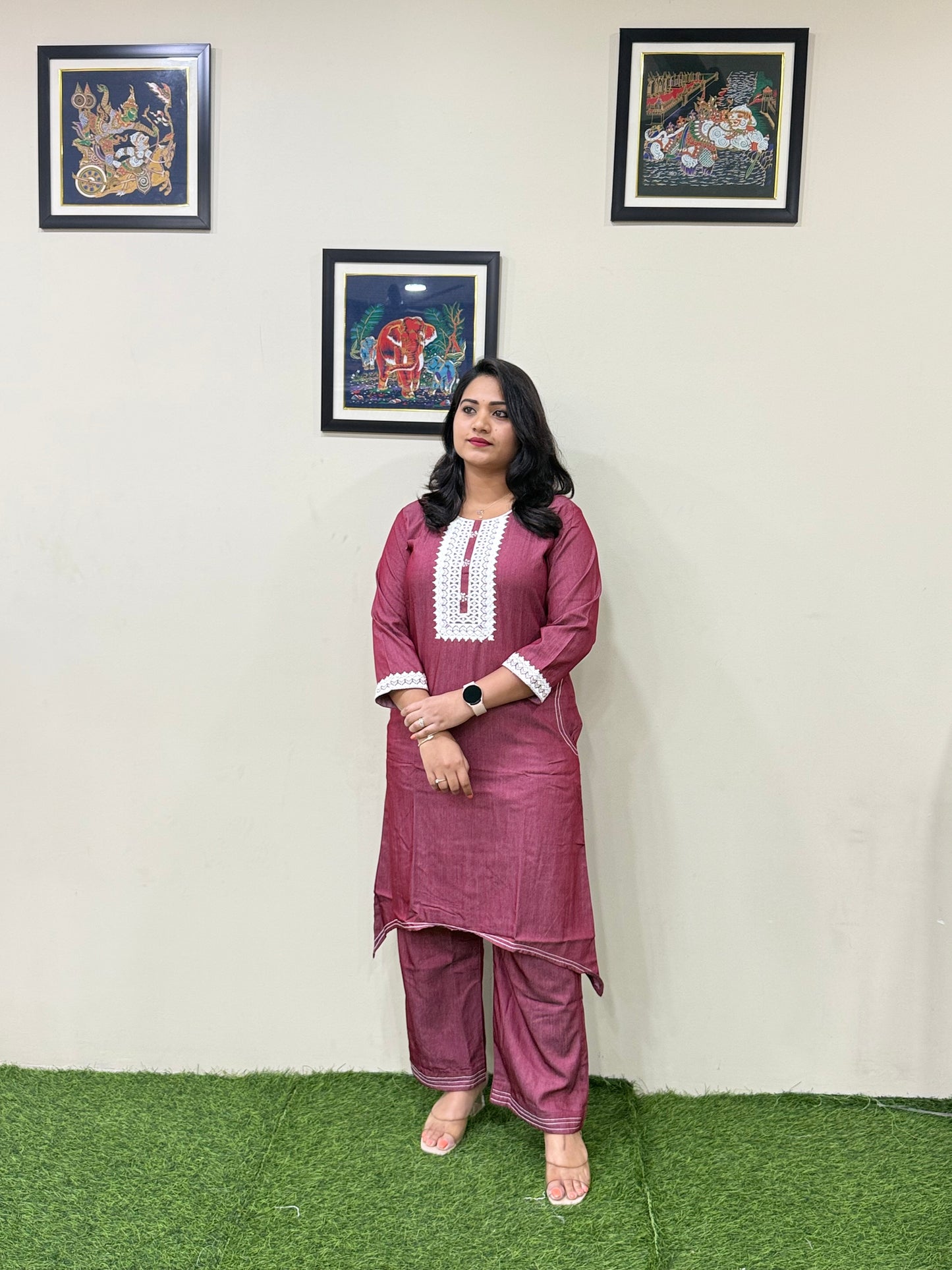 Premium Fancy Denim Co-Ord Set for Women with Thread Work – Fish-Cut Top and Pocket Pant