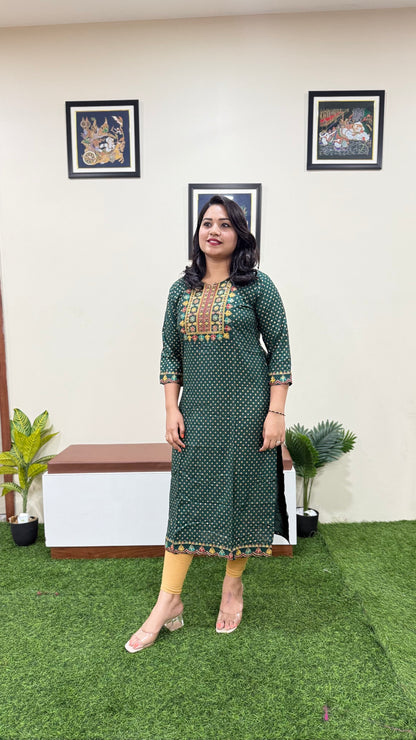 Solid Rayon Kurti Collection for Women with Zari and Thread Embroidery – M to 2XL