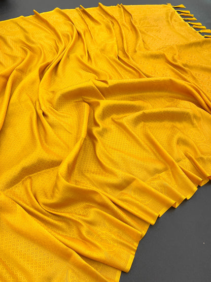 Kubera Pattu Silk Saree with Plain Body and Rich Contrast Border – Festive Wear for Women