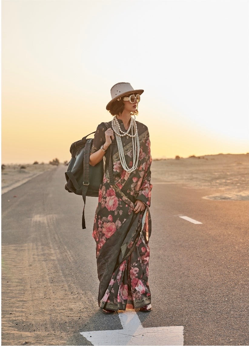 Printed Handwoven Tussar Silk Saree – Women’s Festive and Traditional Wear