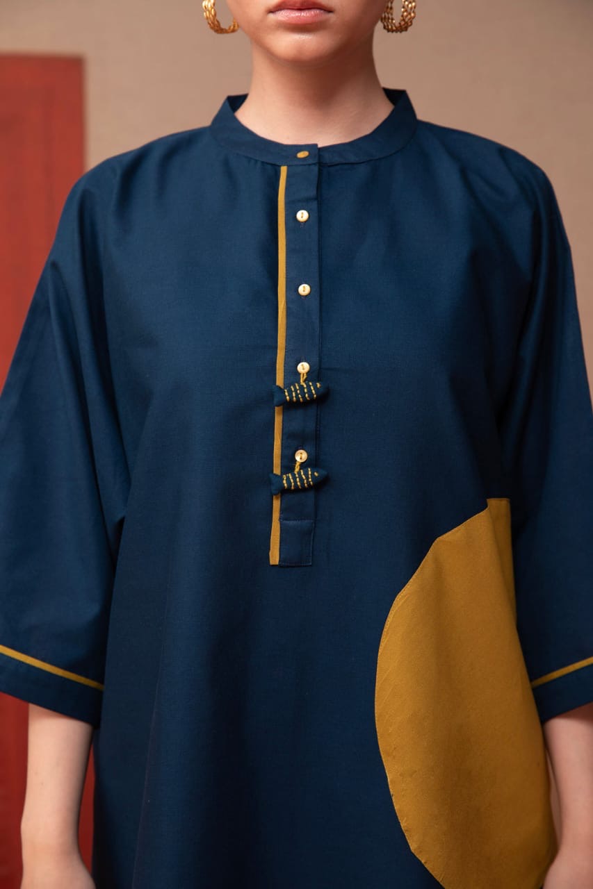 Cotton Applique Co-Ord Set for Women with Fish Button Detailing – Artistic Ethnic Wear (M to XXL)