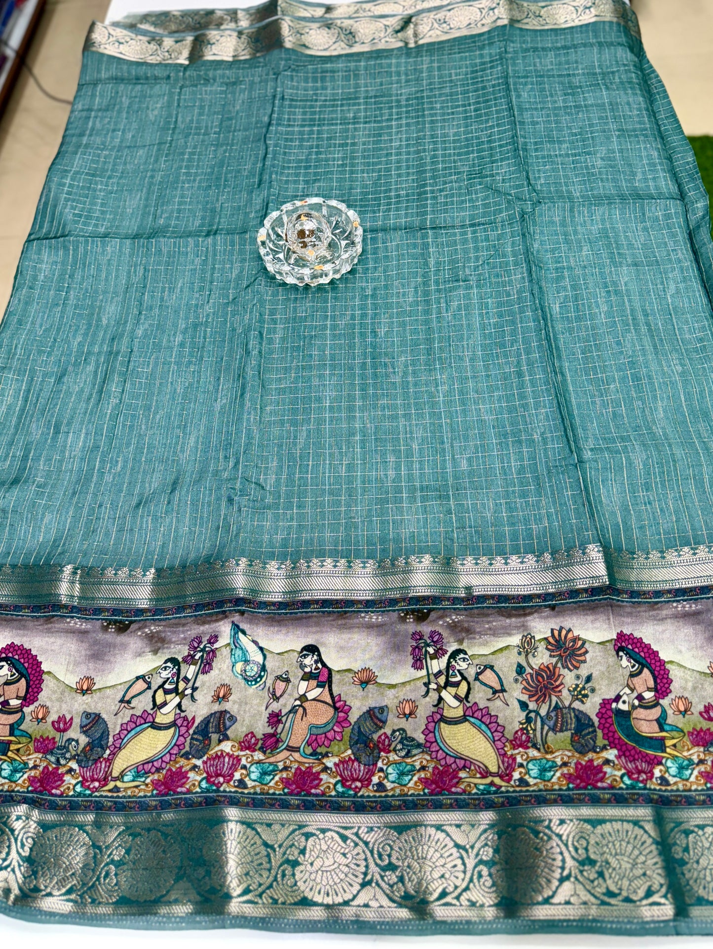 Russian Bentex Border Chittpallu Viscose Crepe Silk Saree with Zari Weaving – Festive Wear