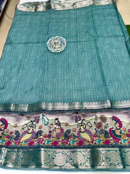 Russian Bentex Border Chittpallu Viscose Crepe Silk Saree with Zari Weaving – Festive Wear