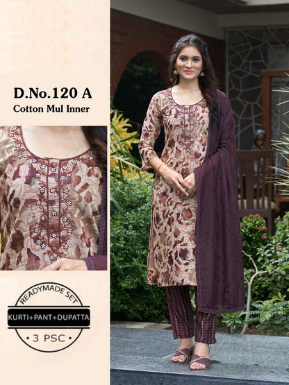 Modal Chanderi Handwork Kurta with Chanderi Silk Bottom and Sequins Dupatta – Premium 3-Piece Set (M–2XL)