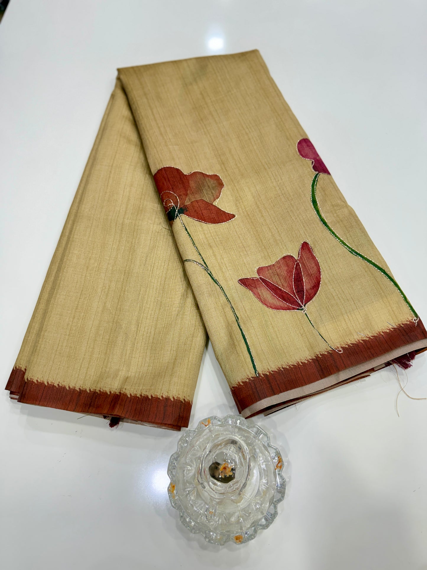 Assam silk saree for women with aari embroidery and paithani motifs, festive wear saree with blouse
