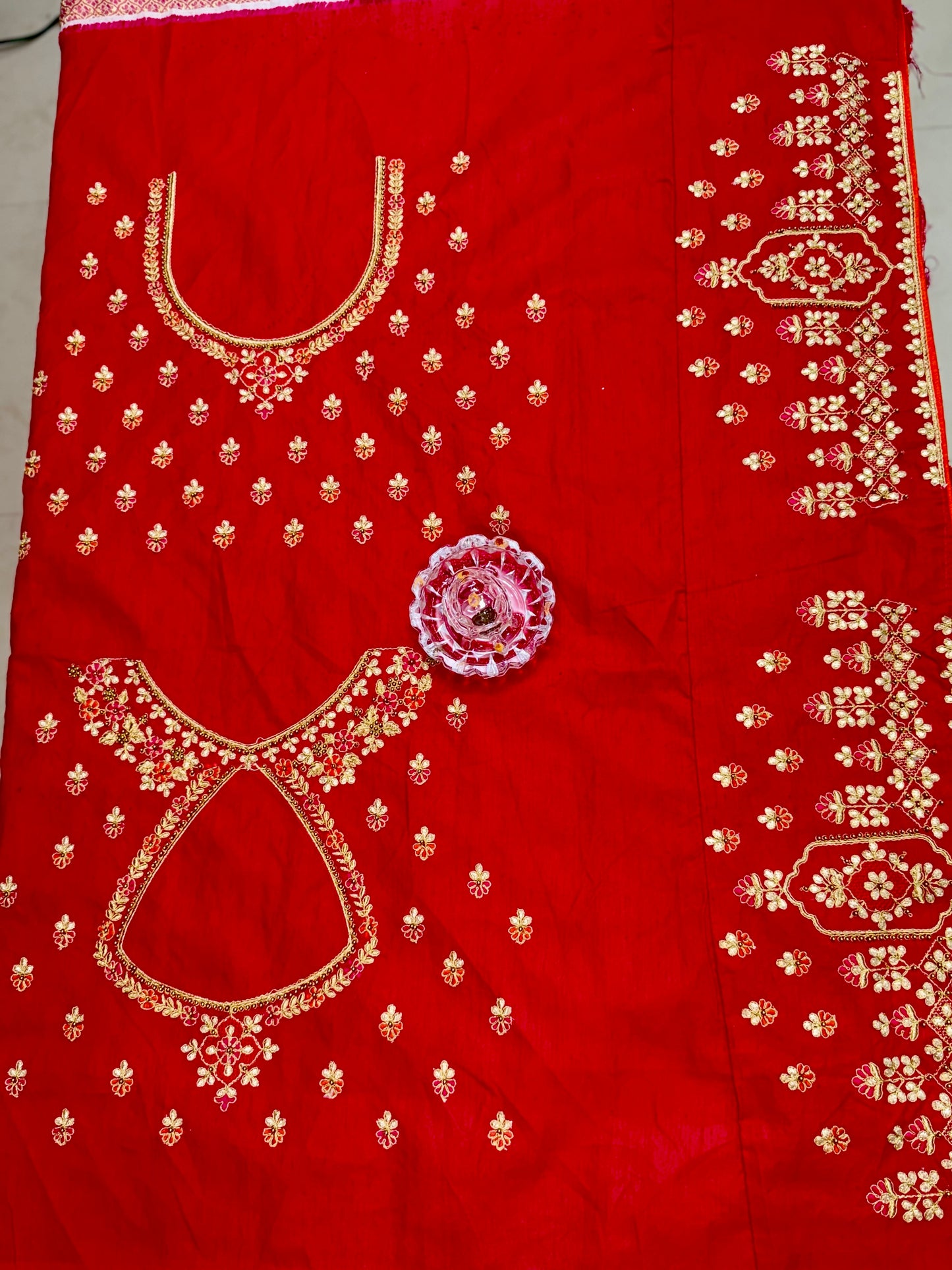 Pure Dola silk saree with position weaving and embroidered blouse – premium ethnic wear for weddings and festive occasions